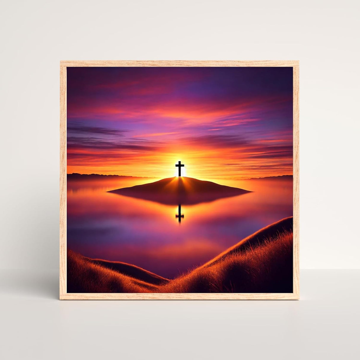 Jesus Sunset Cross Christian 5D Painting Diamond Art Kits for Adults