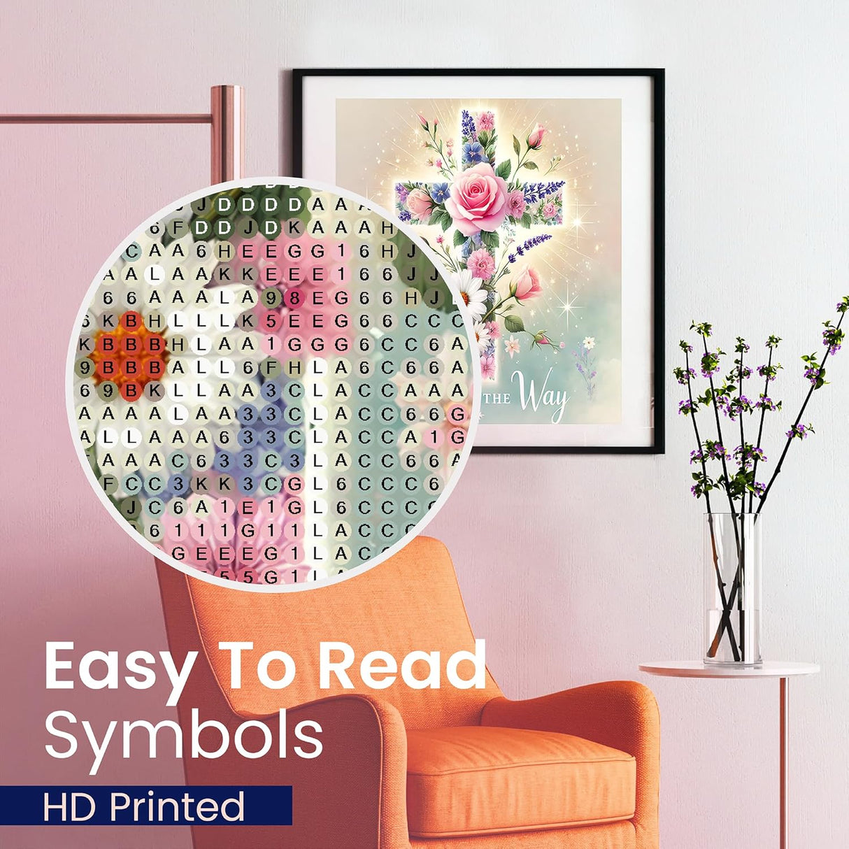 Jesus Flower Cross Christian 5D Painting Diamond Art Kits for Adults