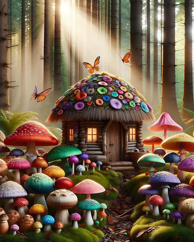 Magical Mushroom Forest Diamond Art Kit - 50x70cm
