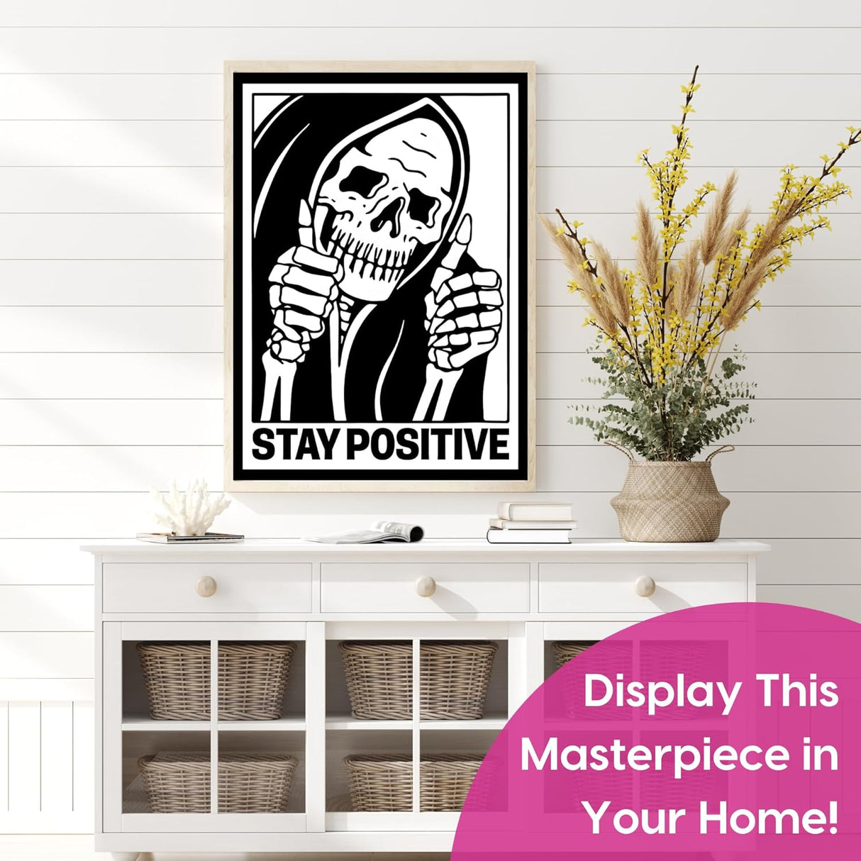 Stay Positive Halloween Scary Skeleton Diamond Art Kits for Adults