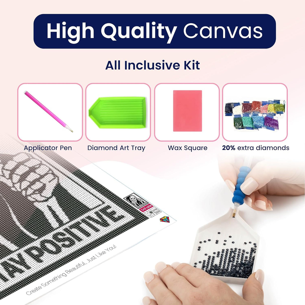 Stay Positive Halloween Scary Skeleton Diamond Art Kits for Adults