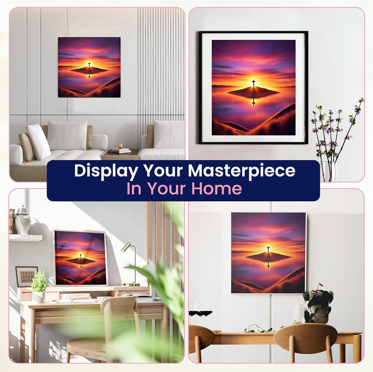 Jesus Sunset Cross Christian 5D Painting Diamond Art Kits for Adults