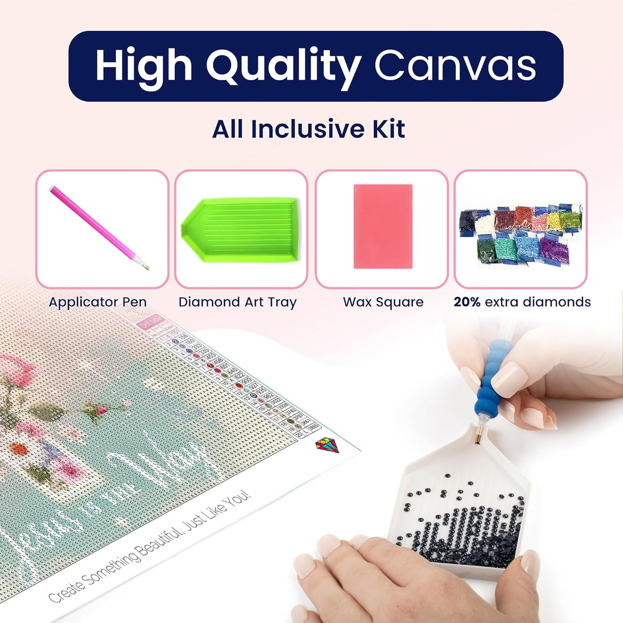 Jesus Flower Cross Christian 5D Painting Diamond Art Kits for Adults