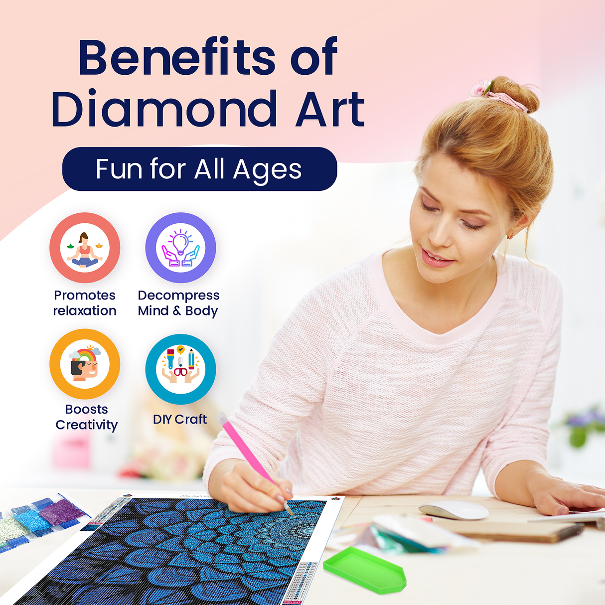 Blue Mandala Diamond Art Kits