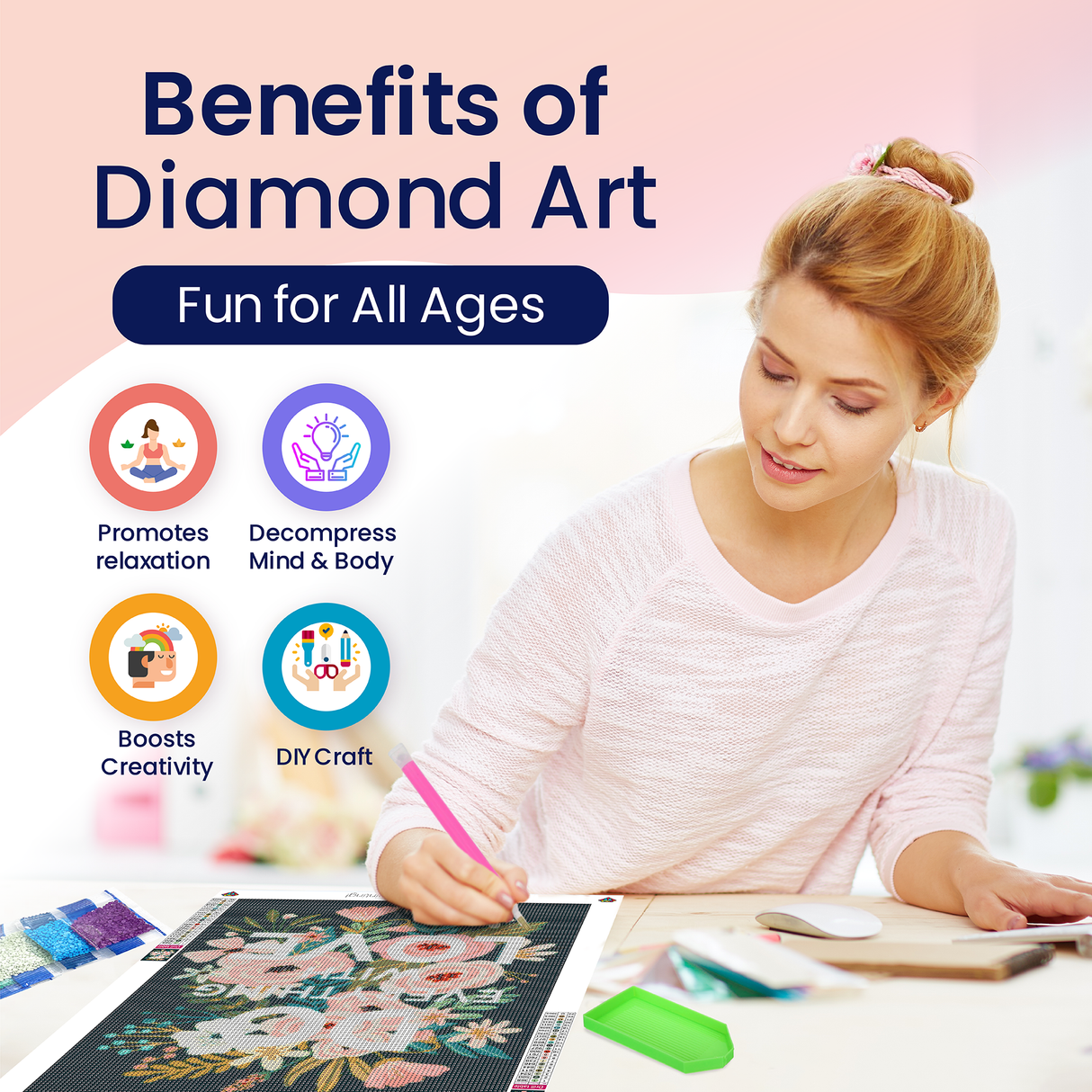 Do Everything with Love Floral Diamond Art Kits