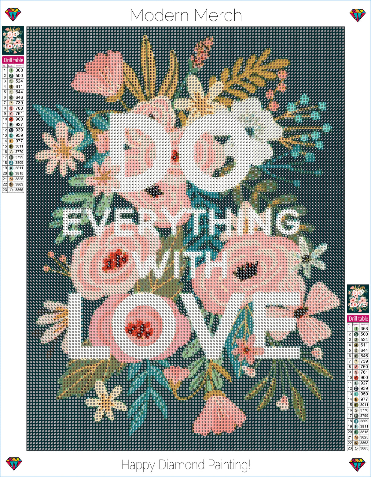 Do Everything with Love Floral Diamond Art Kits