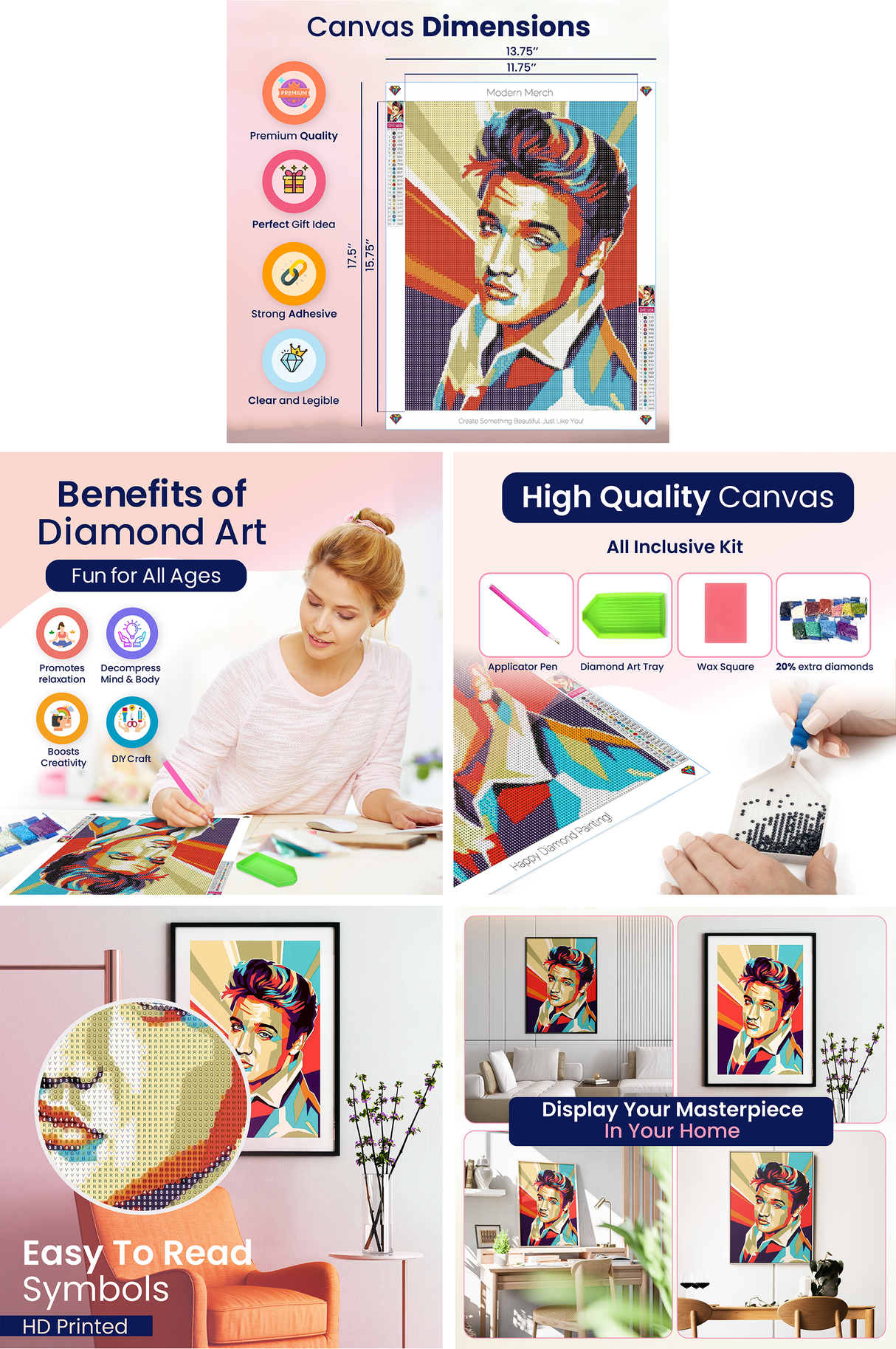 Elvis Presley Pop Art Diamond Art Kit