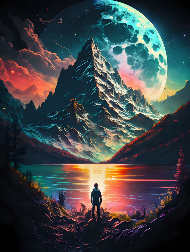 Fantasy Landscape Diamond Art Kit for Adults Trippy Landscape