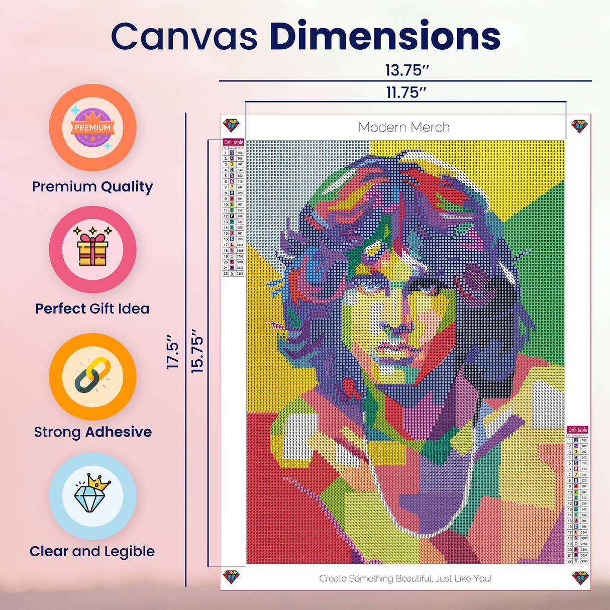 Jim Morrison Pop Art Diamond Art Kit for Adults Through The Doors