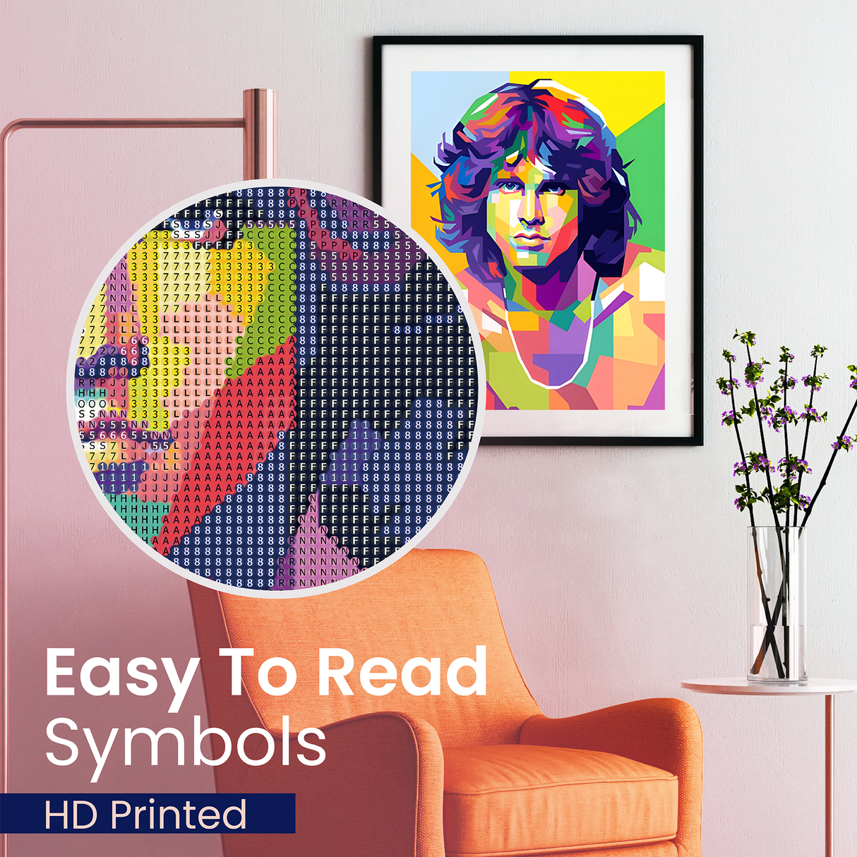 Jim Morrison Pop Art Diamond Art Kit for Adults Through The Doors