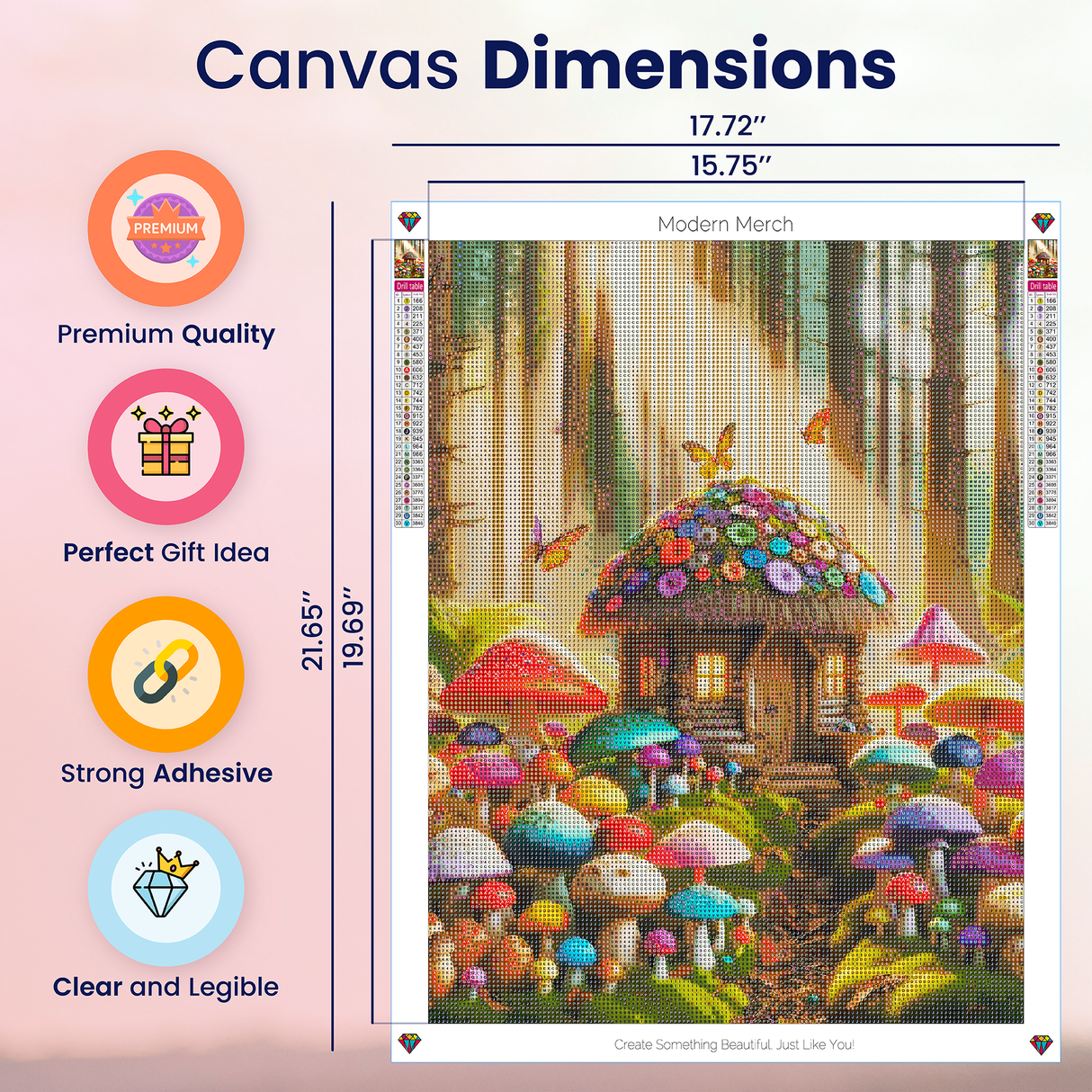 Magical Mushroom Forest Diamond Art Kit - 50x70cm