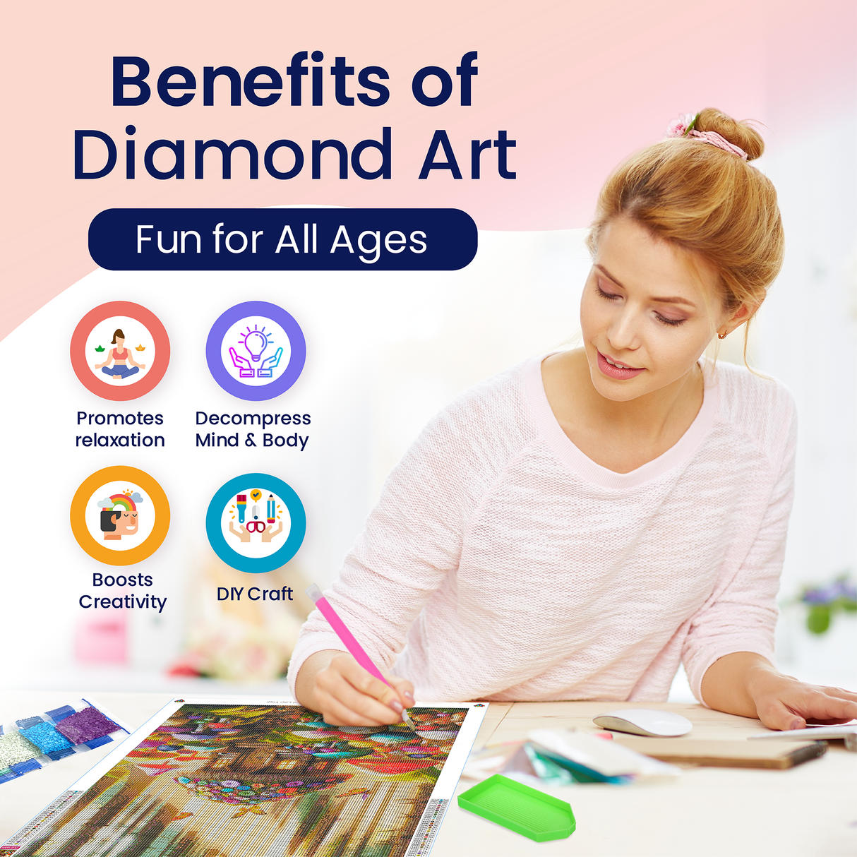 Magical Mushroom Forest Diamond Art Kit - 50x70cm