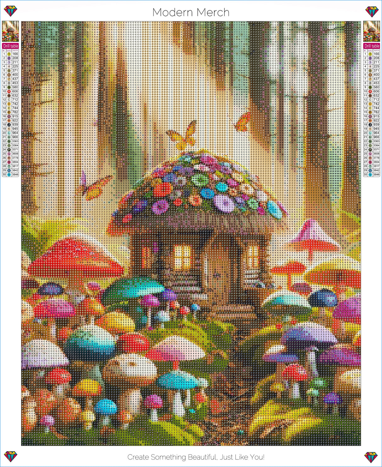 Magical Mushroom Forest Diamond Art Kit - 50x70cm