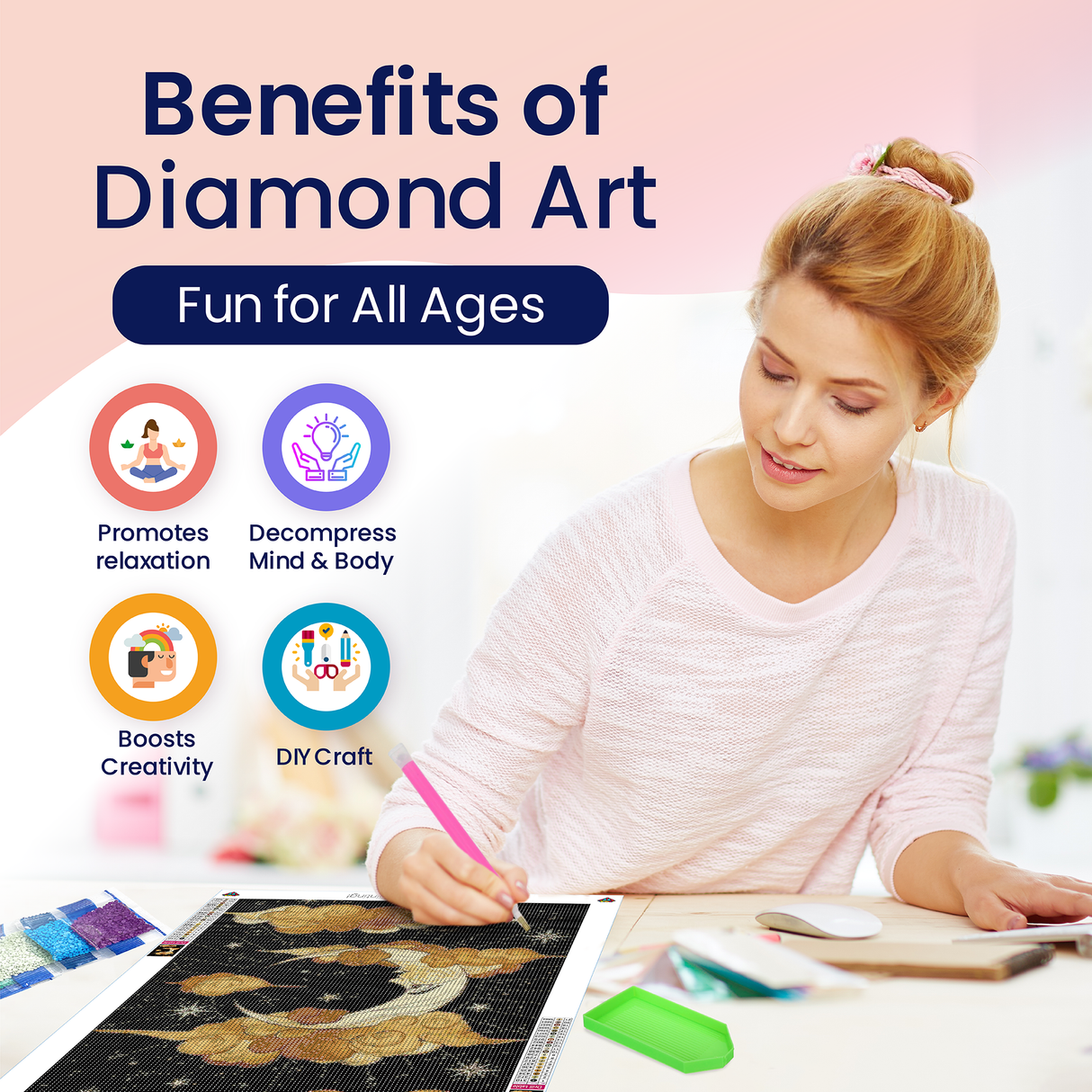Moon and Stars Diamond Painting Kit