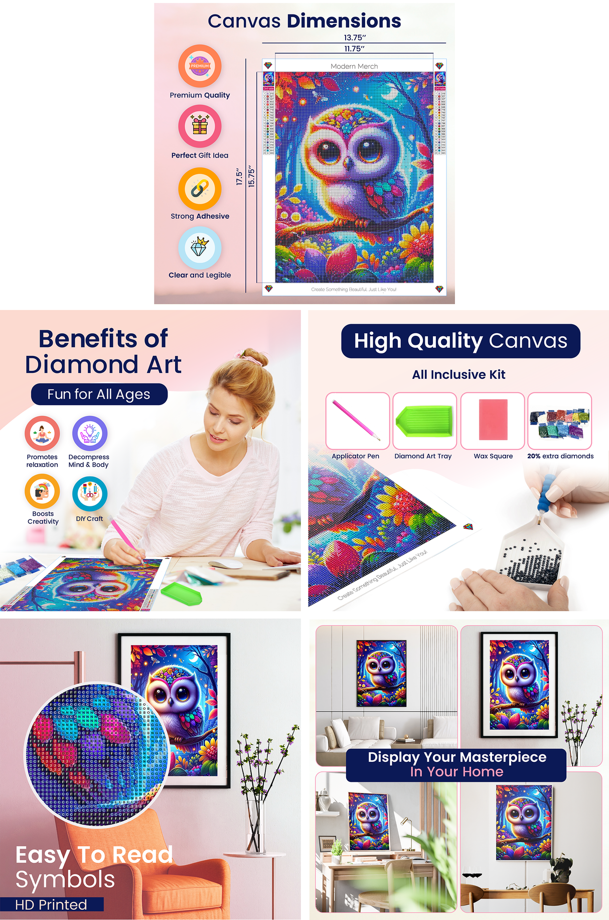 Night Owl Diamond Art Kit