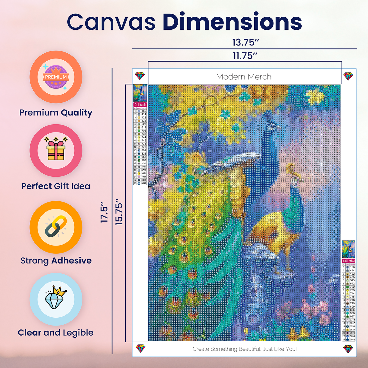 Peacock Diamond Art Kit