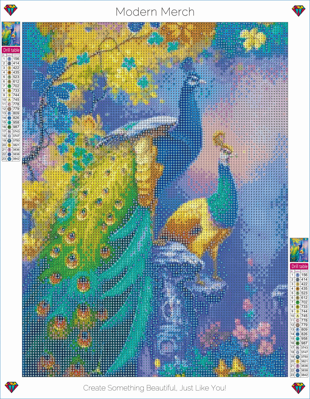 Peacock Diamond Art Kit