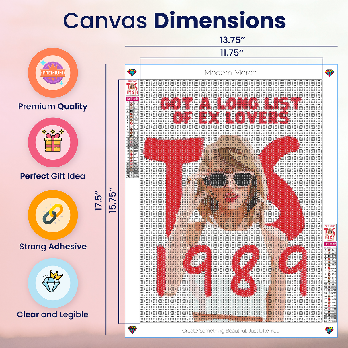 Taylor Swift Diamond Art 1989 Full Round Drill DIY AB Diamond Painting Kit