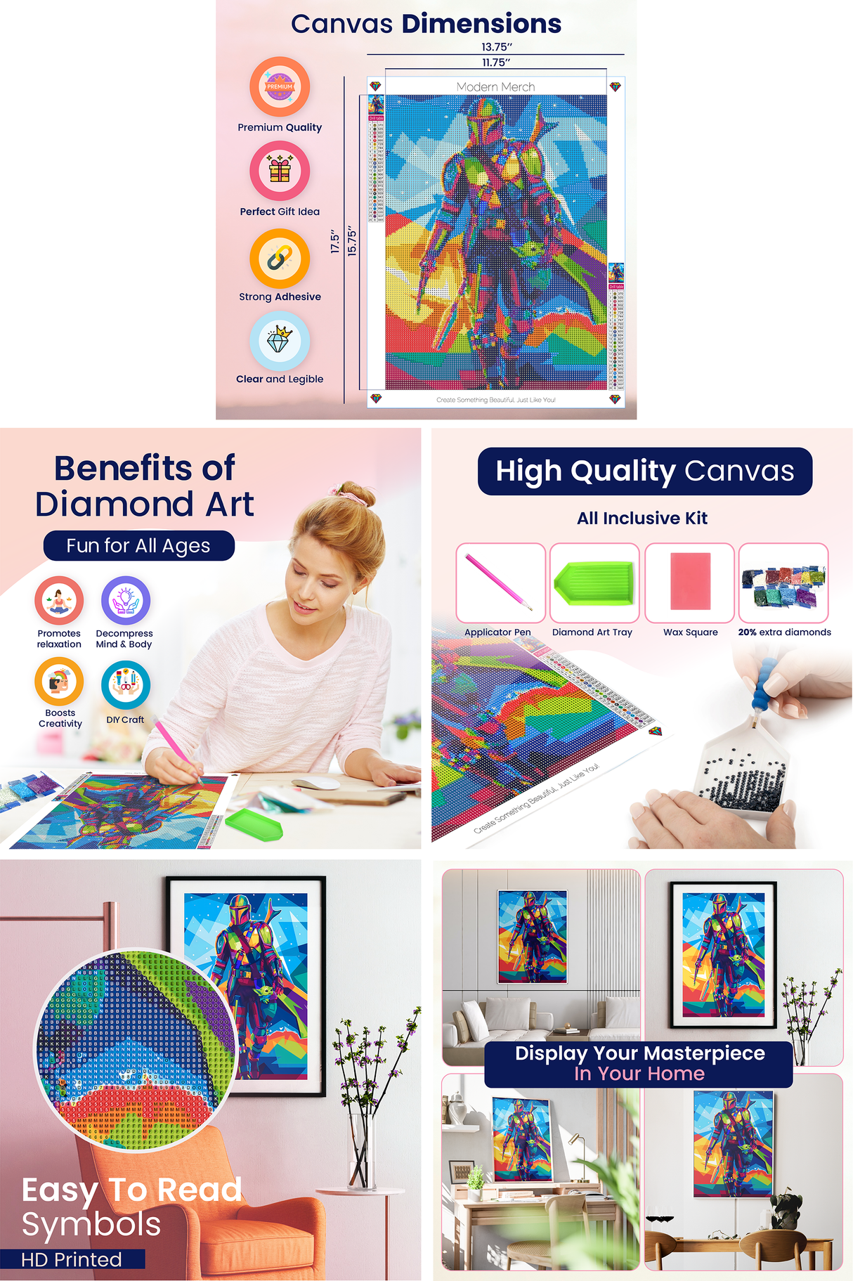 The Mandalorian and Baby Yoda Diamond Art Kits