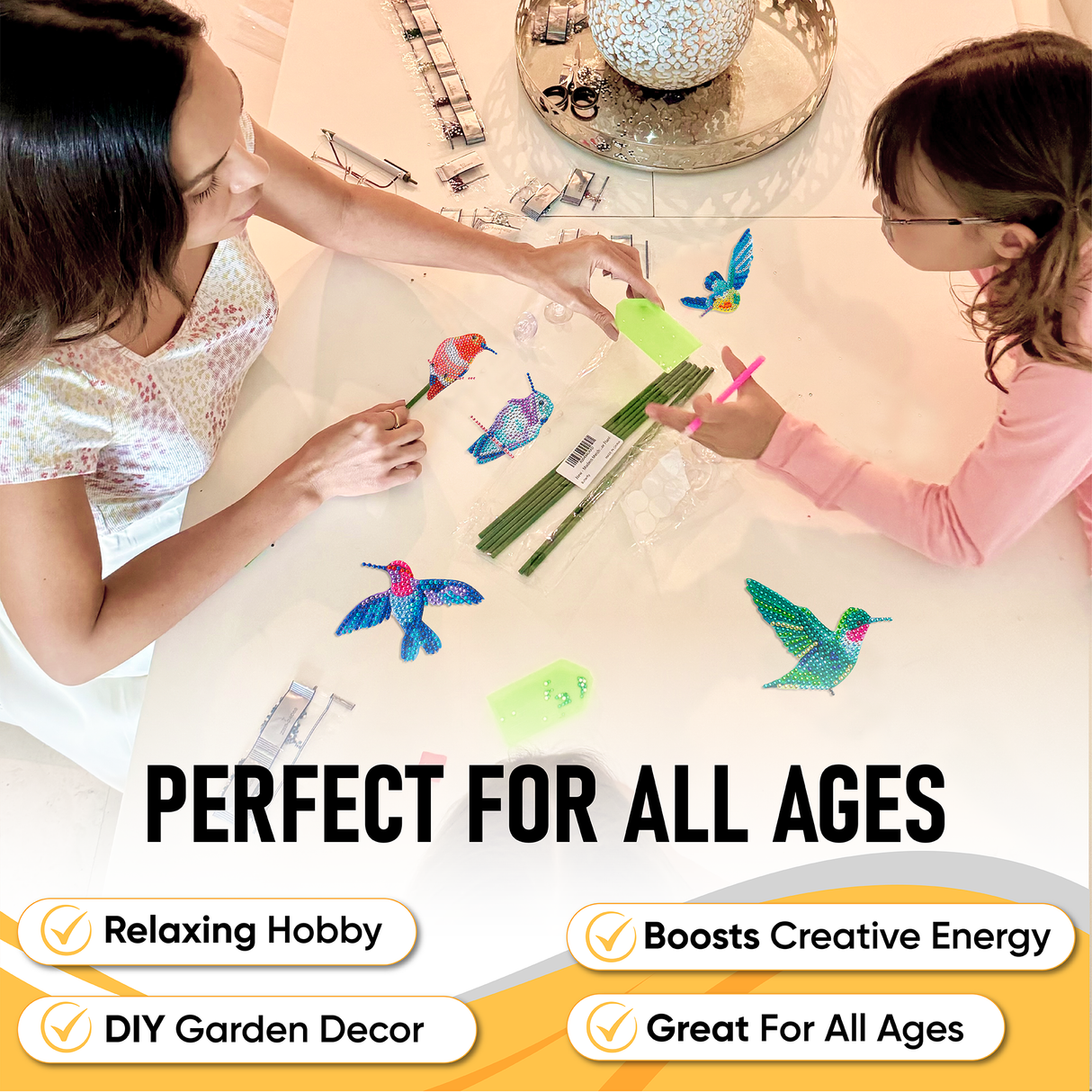 10 Pack Birds Diamond Painting Kit for Garden Decor