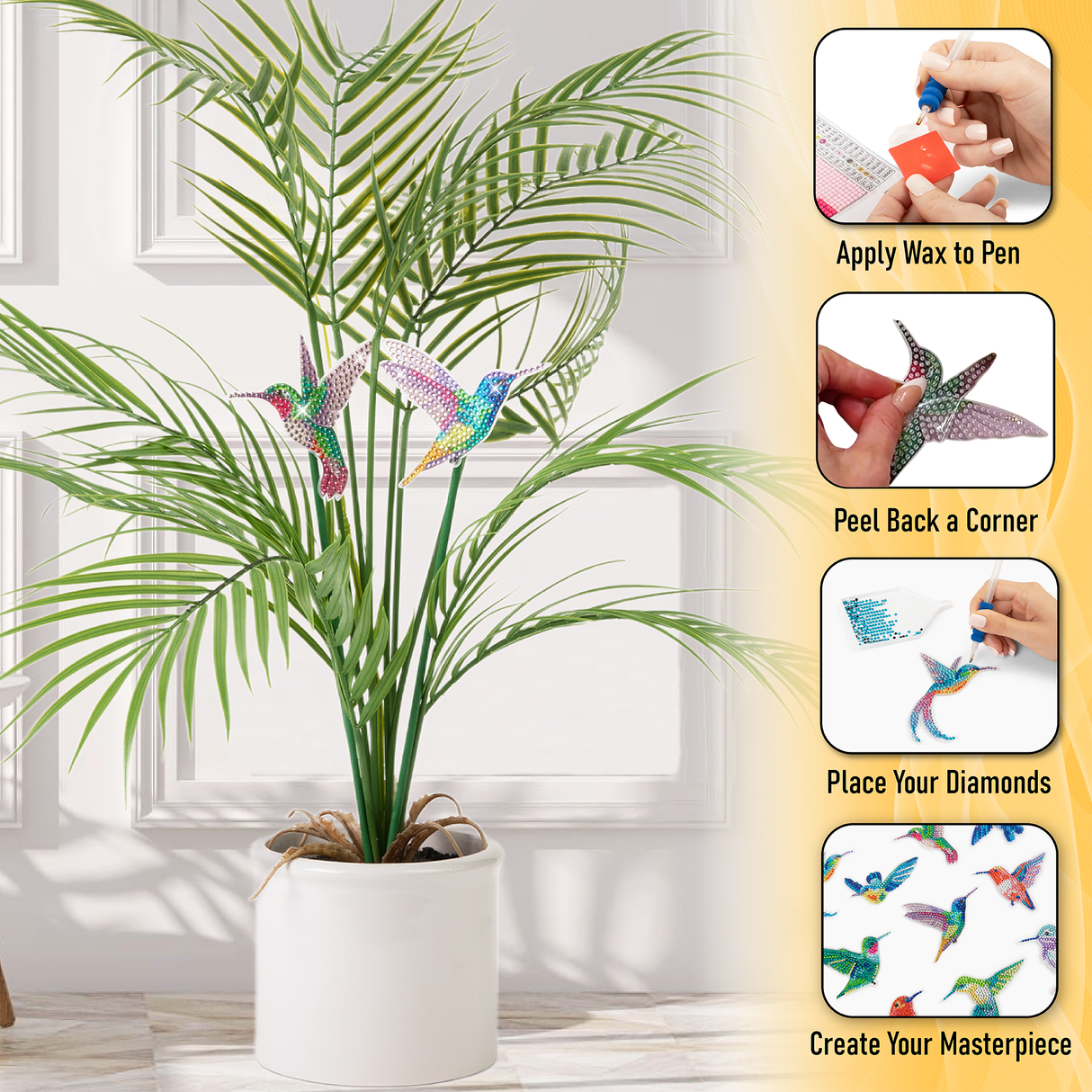 10 Pack Birds Diamond Painting Kit for Garden Decor