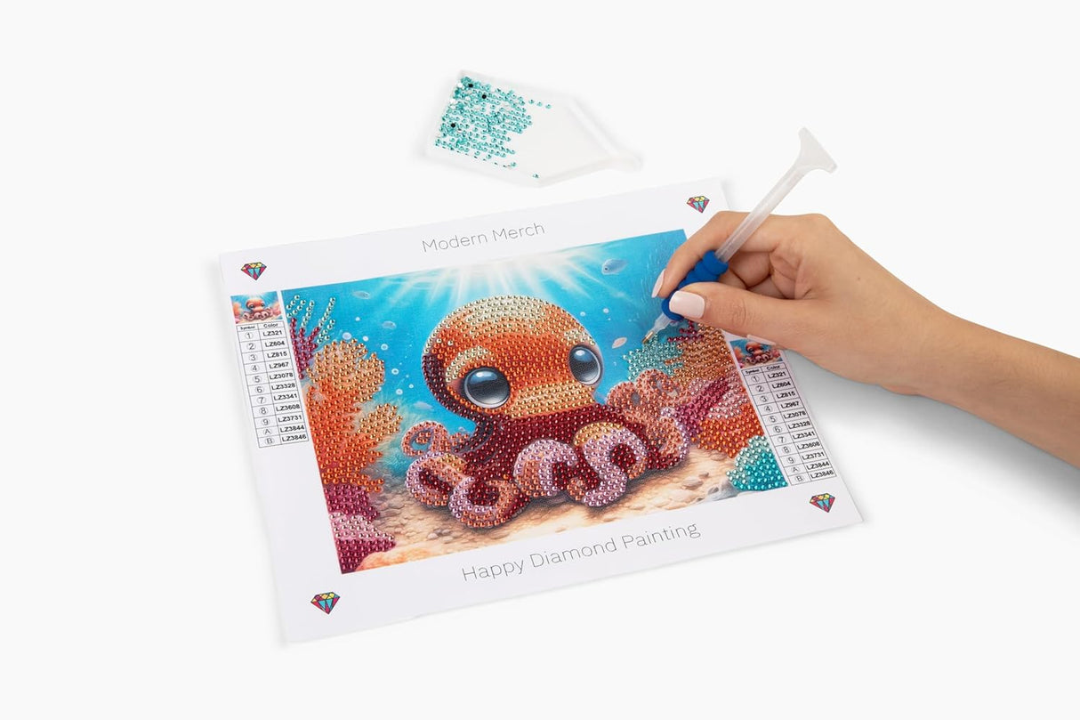 Owl, Dragonfly & Octopus 3 Pack Small Diamond Art Kits for Kids