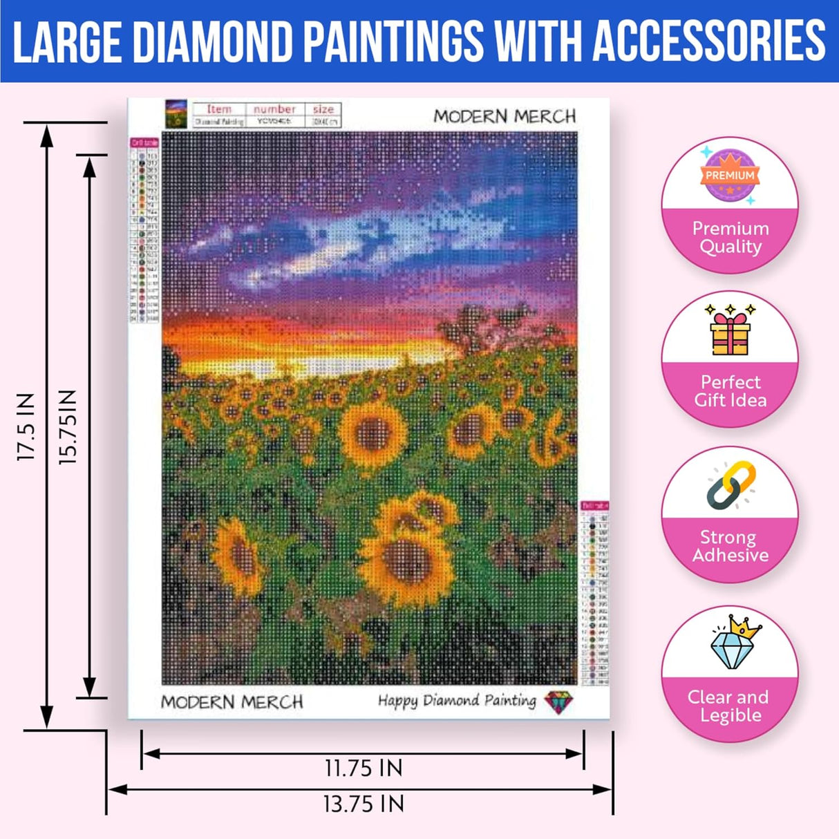 Sunflower Field at Sunset Diamond Art Kit