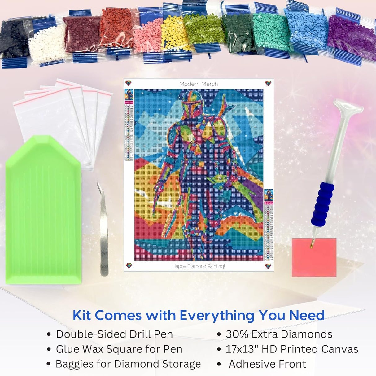 The Mandalorian and Baby Yoda Diamond Art Kits