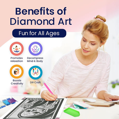 Stay Positive Halloween Scary Skeleton Diamond Art Kits for Adults