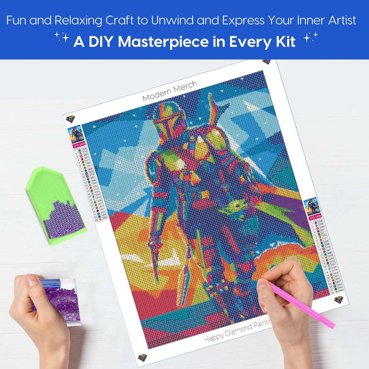 The Mandalorian and Baby Yoda Diamond Art Kits