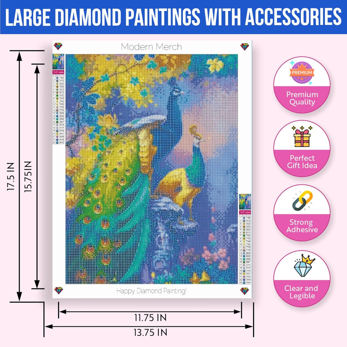 Peacock Diamond Art Kit