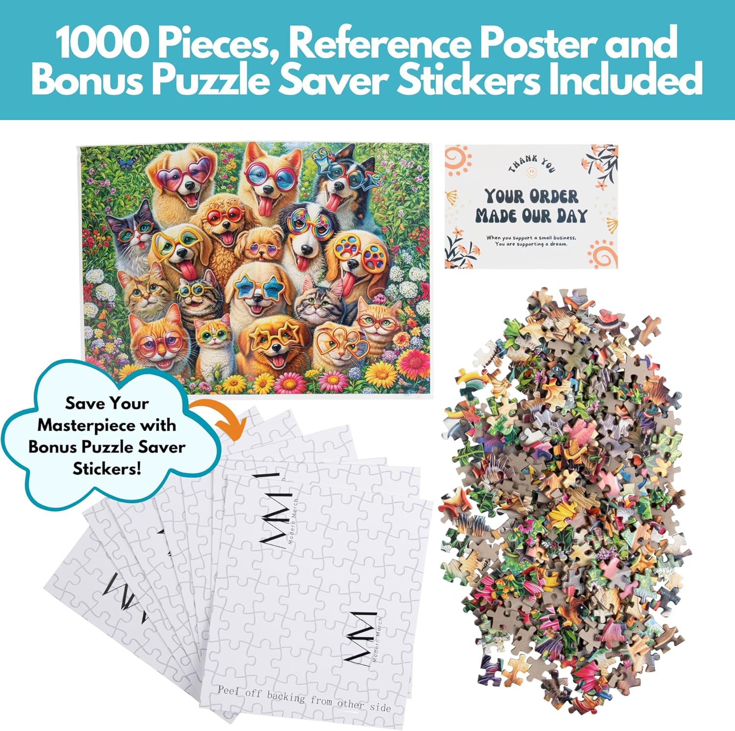 Groovy Furry Friendz 1000 Piece Puzzles for Adults – Modern Merch