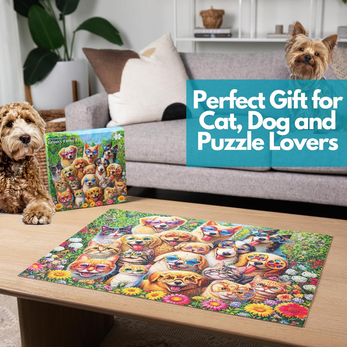 Groovy Furry Friendz 1000 Piece Jigsaw Puzzle