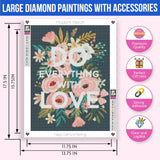 Do Everything with Love Floral Diamond Art Kits