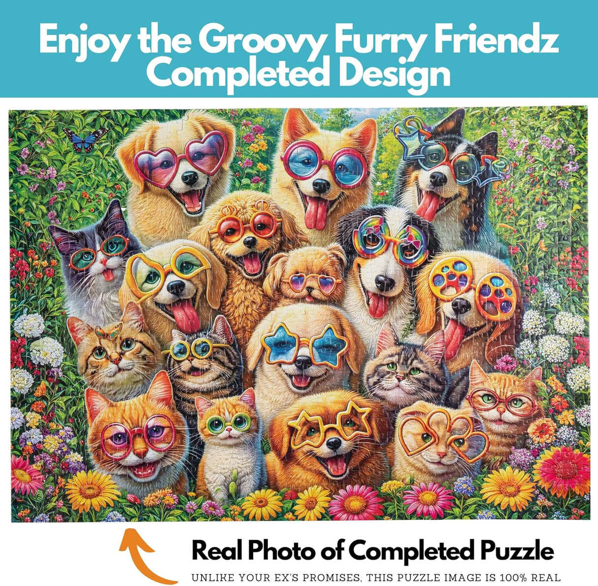 Groovy Furry Friendz 1000 Piece Jigsaw Puzzle