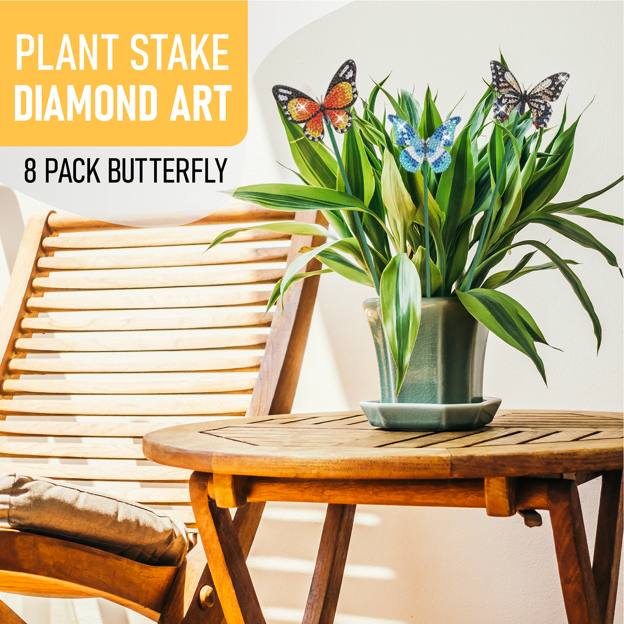 8 Pack Butterfly Diamond Painting Kit for Garden Decor